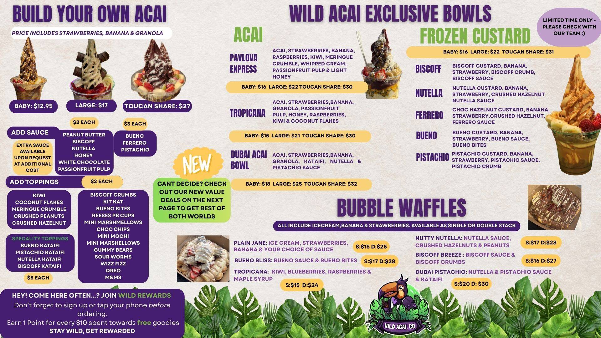 Menu | Wild Acai Co
